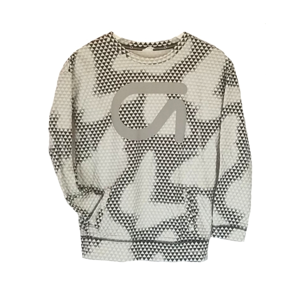 GAP  DRY FIT KANGAROO POCKET COTTON SWEATSHIRT In SILVER MULTI SIZE XL